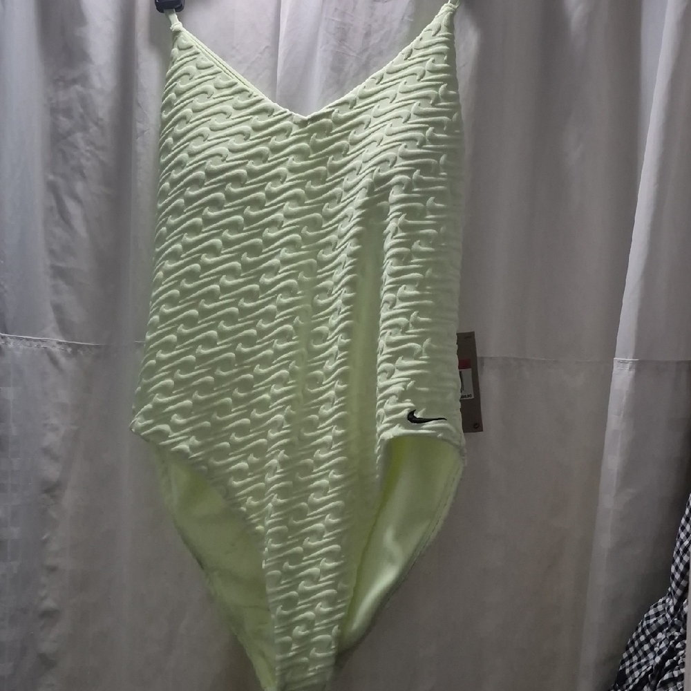 Nike Light Green Textured Swimsuit